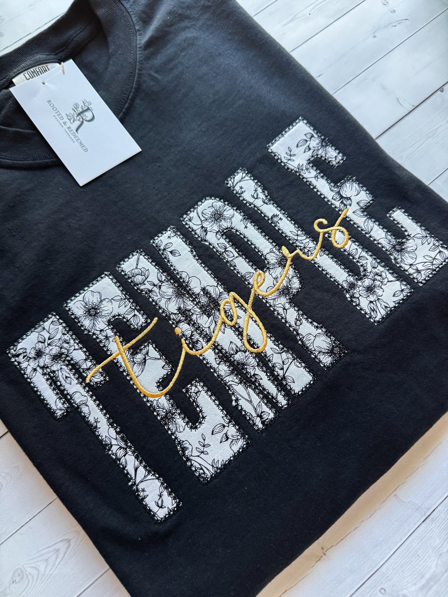 Temple Tigers Diamond Stitch Appliqué Embroidered T-Shirt