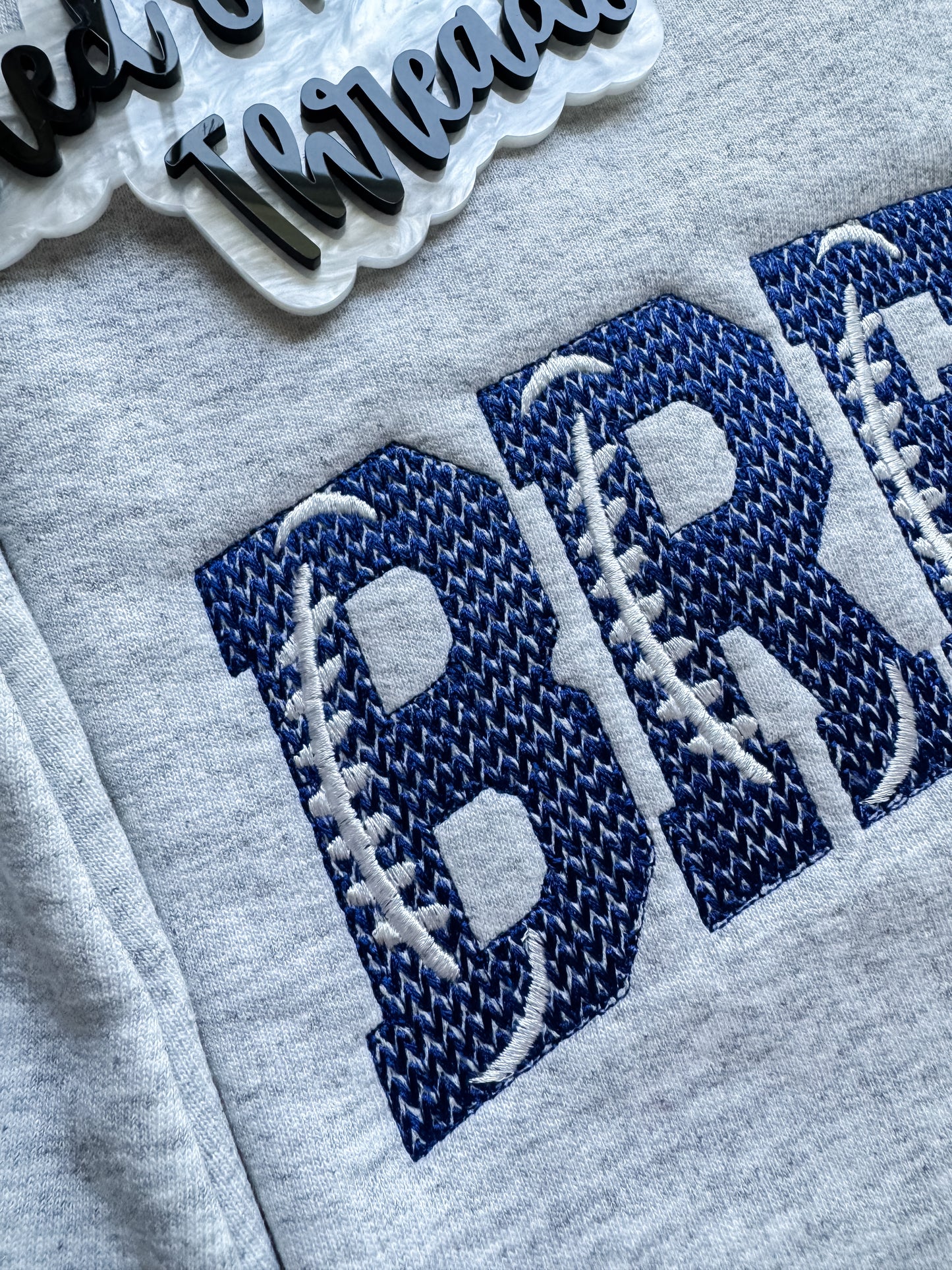 Bremen Knit Stitch Football Embroidered Sweatshirt