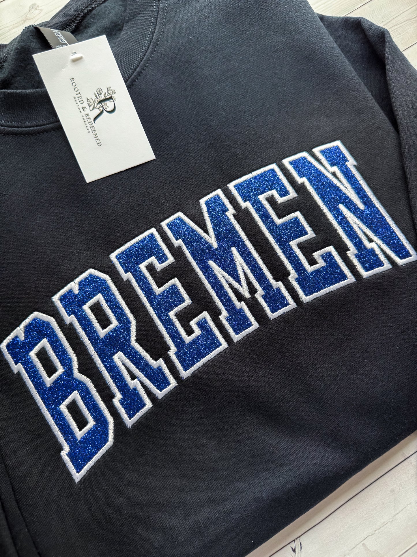 Bremen Arched Glitter Applique Embroidered Shirt or Sweatshirt