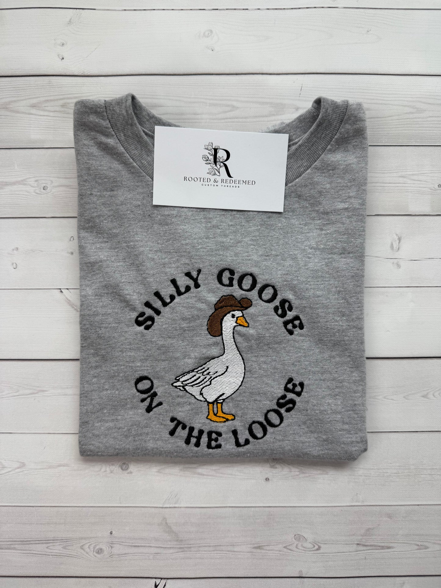 Silly Goose on the Loose Embroidered Toddler T Shirt