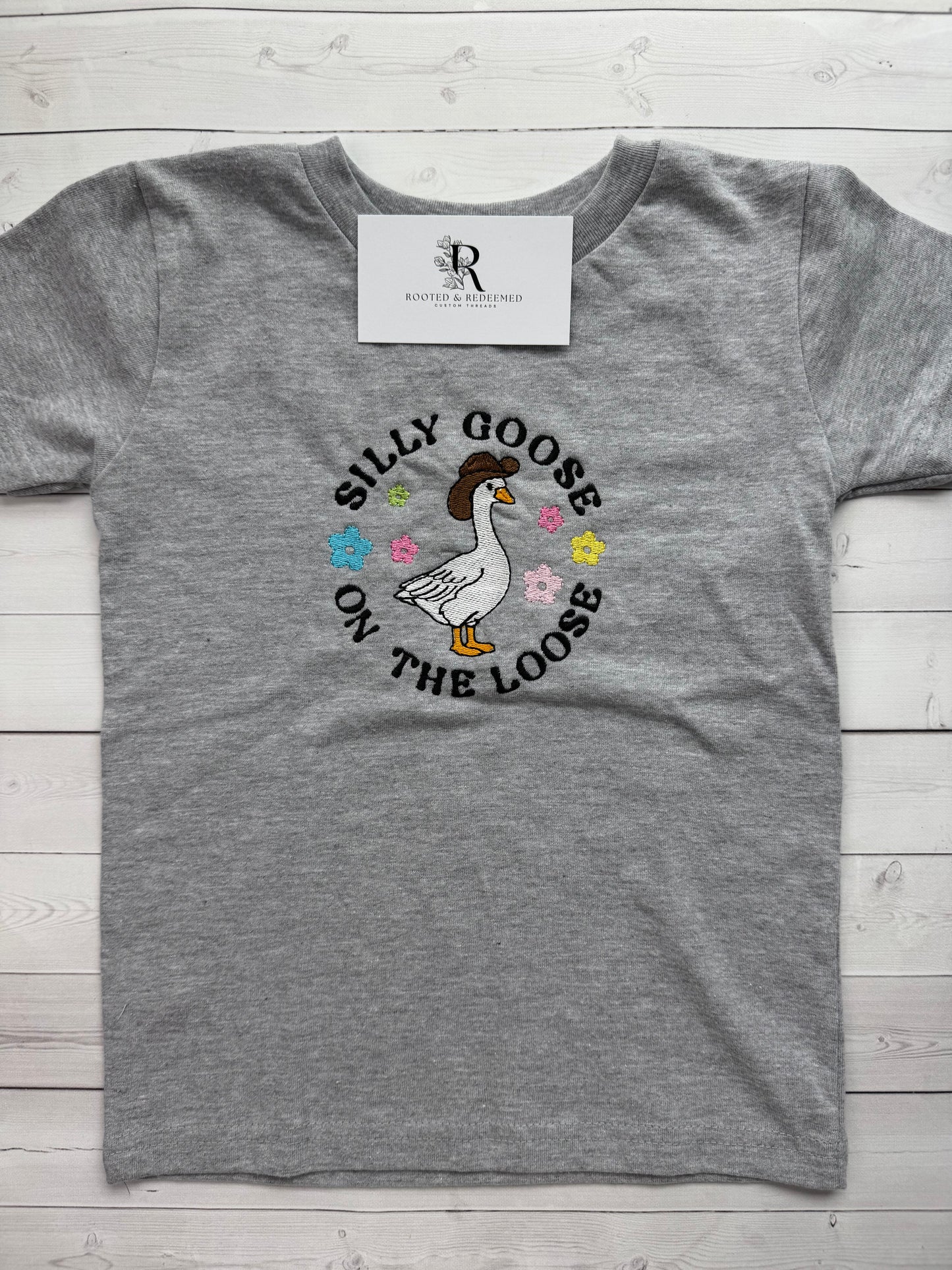 Silly Goose on the Loose Embroidered Toddler T Shirt