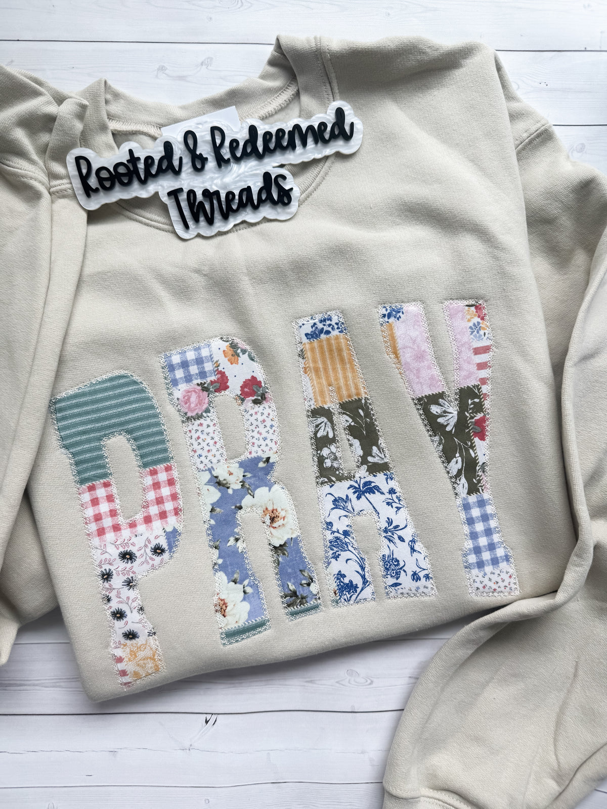 PRAY Applique Embroidered Sweatshirt