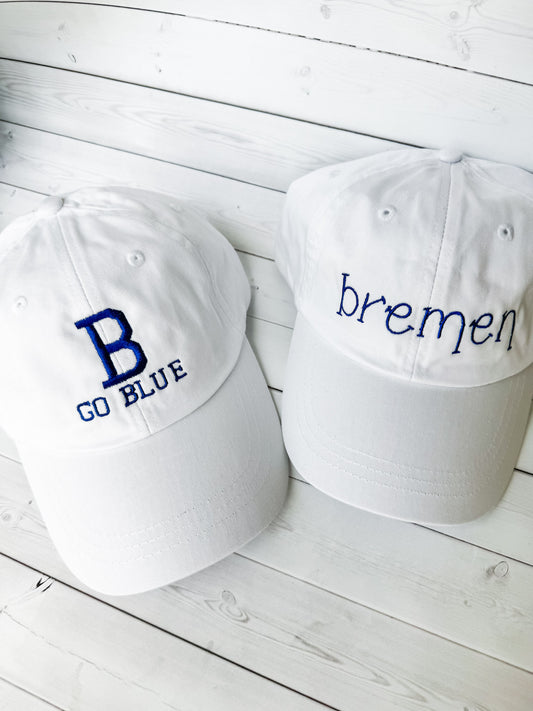 White Bremen 100% Cotton Twill “Dad Hats” (CHOOSE YOUR DESIGN)