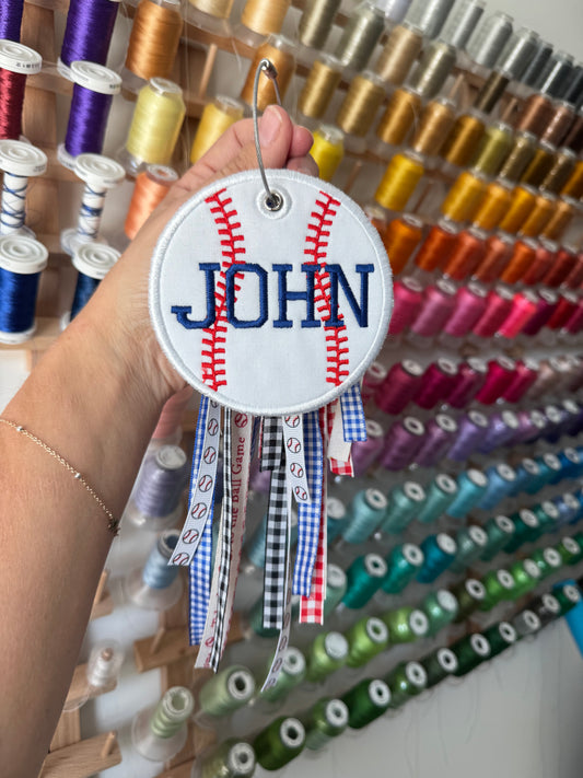 Custom Embroidered Baseball Bag Tag