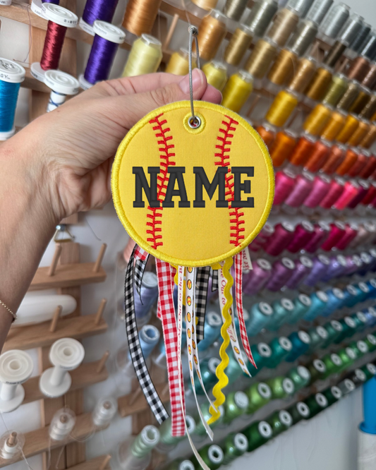 Custom Embroidered Softball Bag Tag