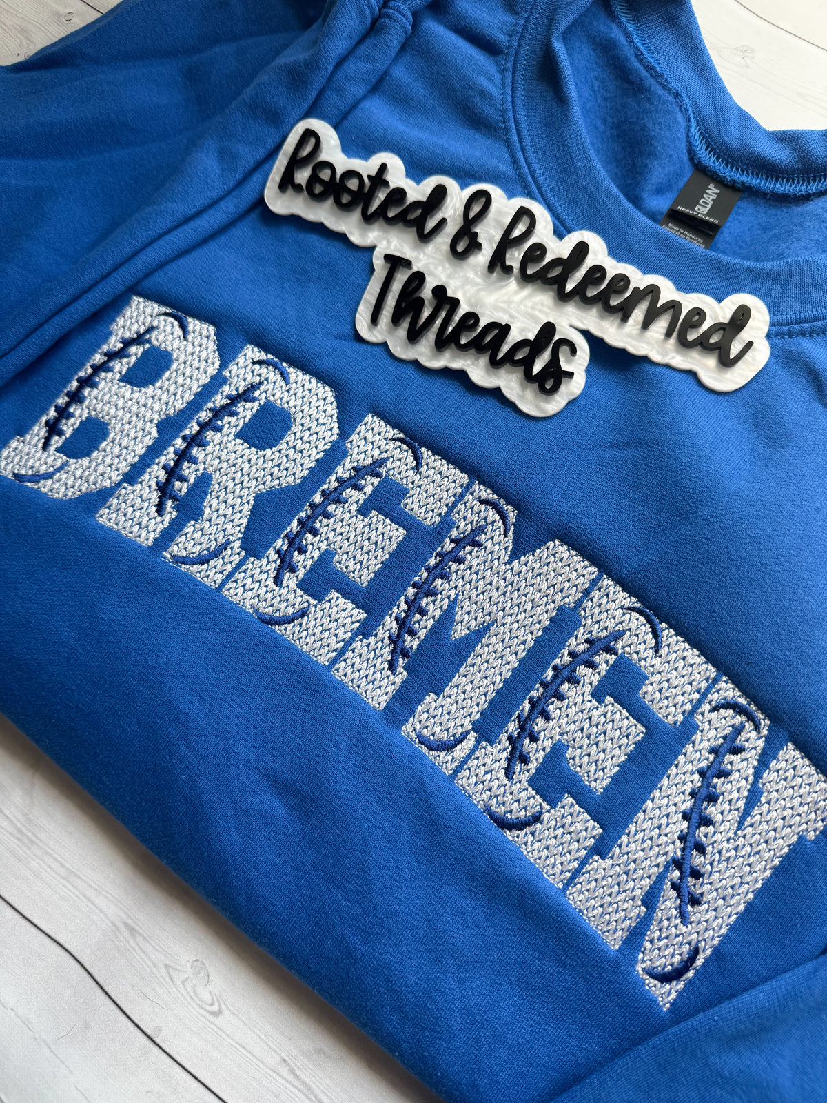Bremen Knit Stitch Football Embroidered Sweatshirt