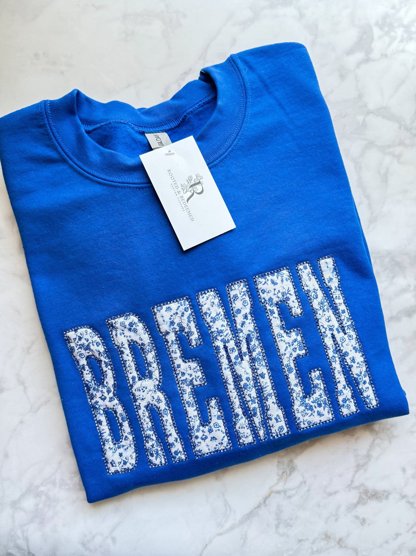 Bremen Diamond Stitch Appliqué Embroidered Sweatshirt