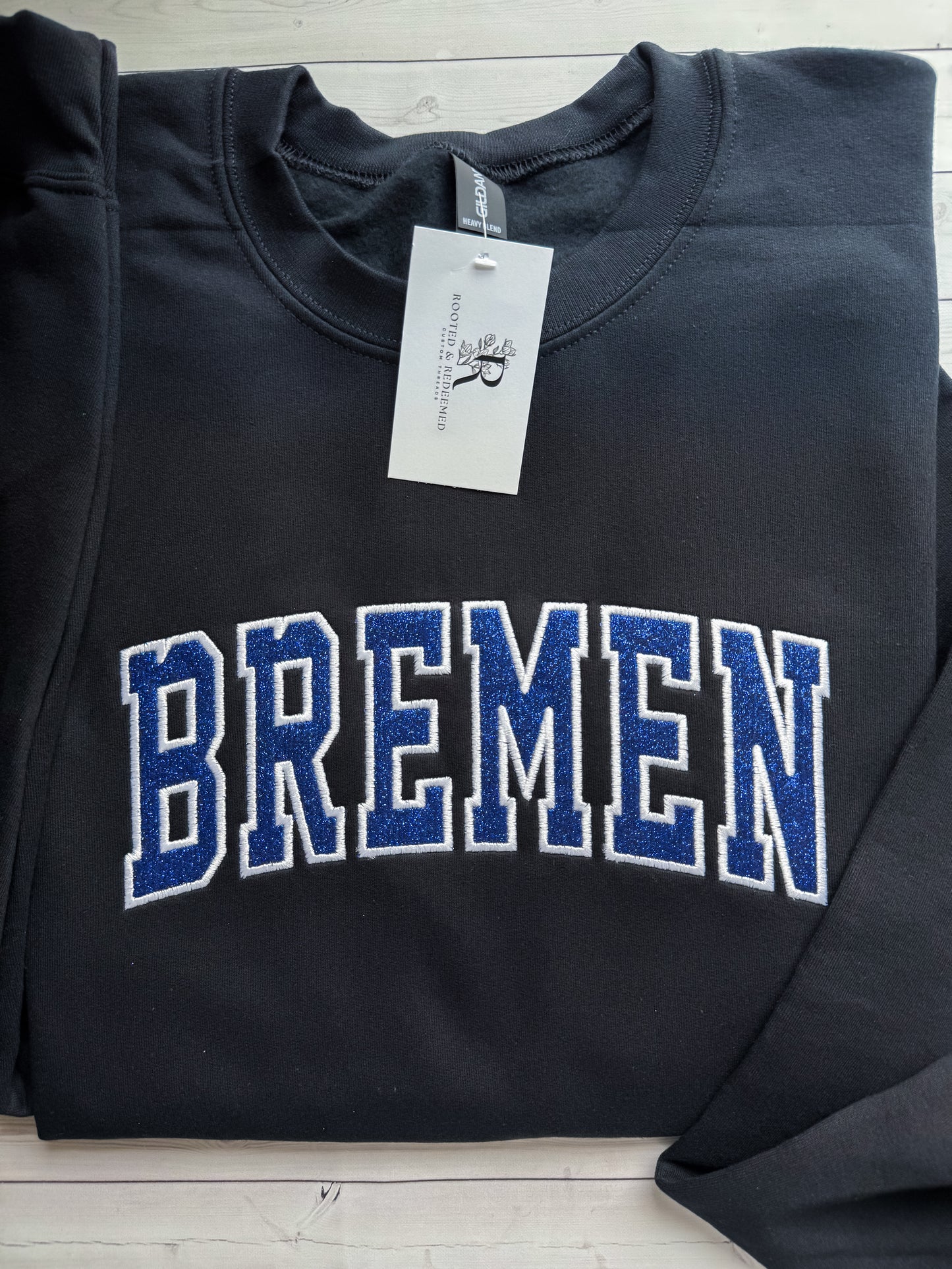 Bremen Arched Glitter Applique Embroidered Shirt or Sweatshirt