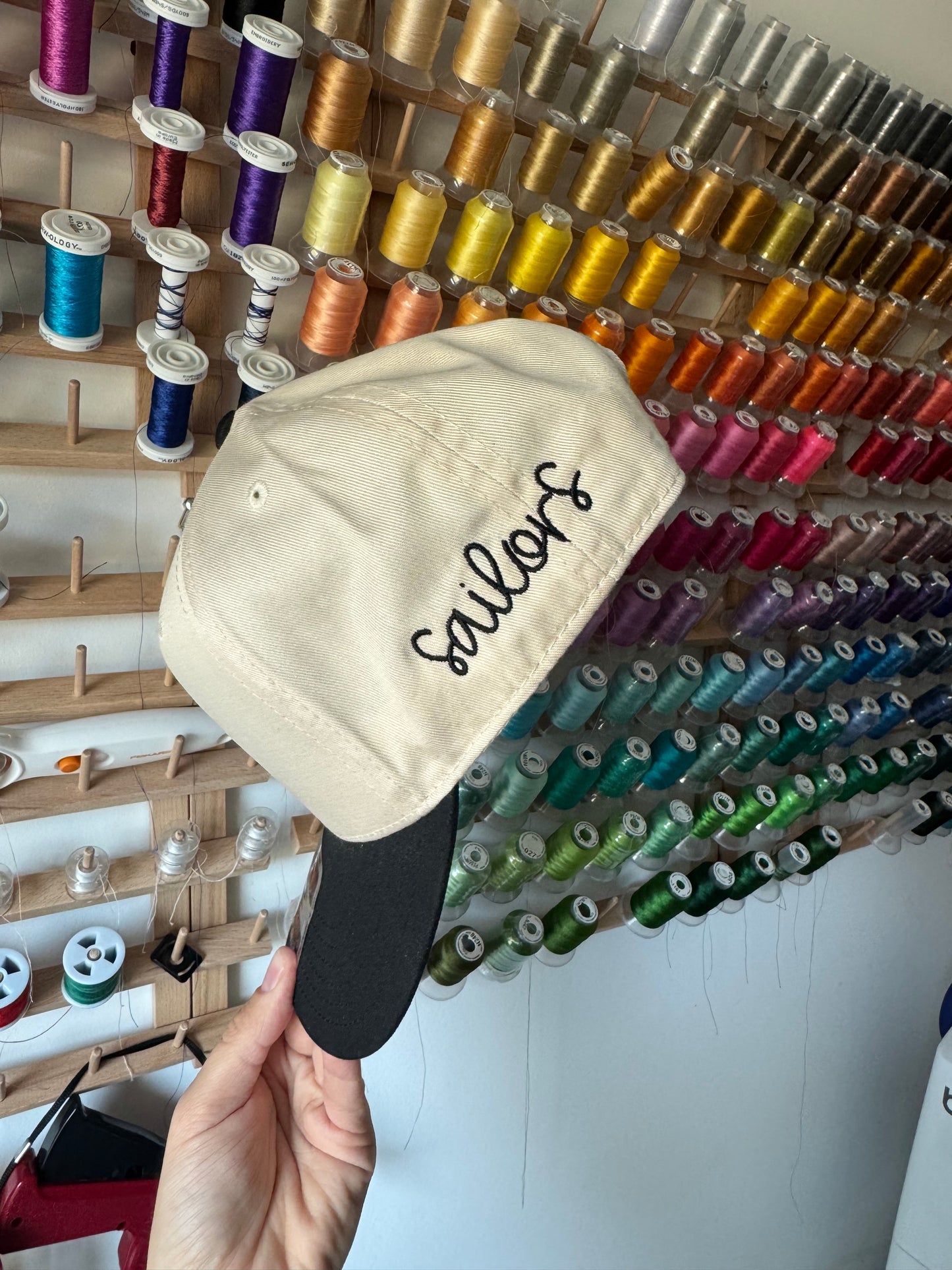 Glitter Number Embroidered Hat with Optional Side Embroidery