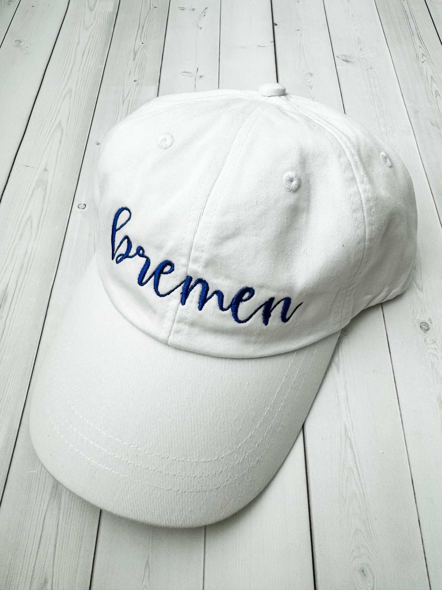 White Bremen 100% Cotton Twill “Dad Hats” (CHOOSE YOUR DESIGN)