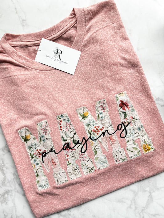 Praying MAMA Diamond Stitch Applique Shirt