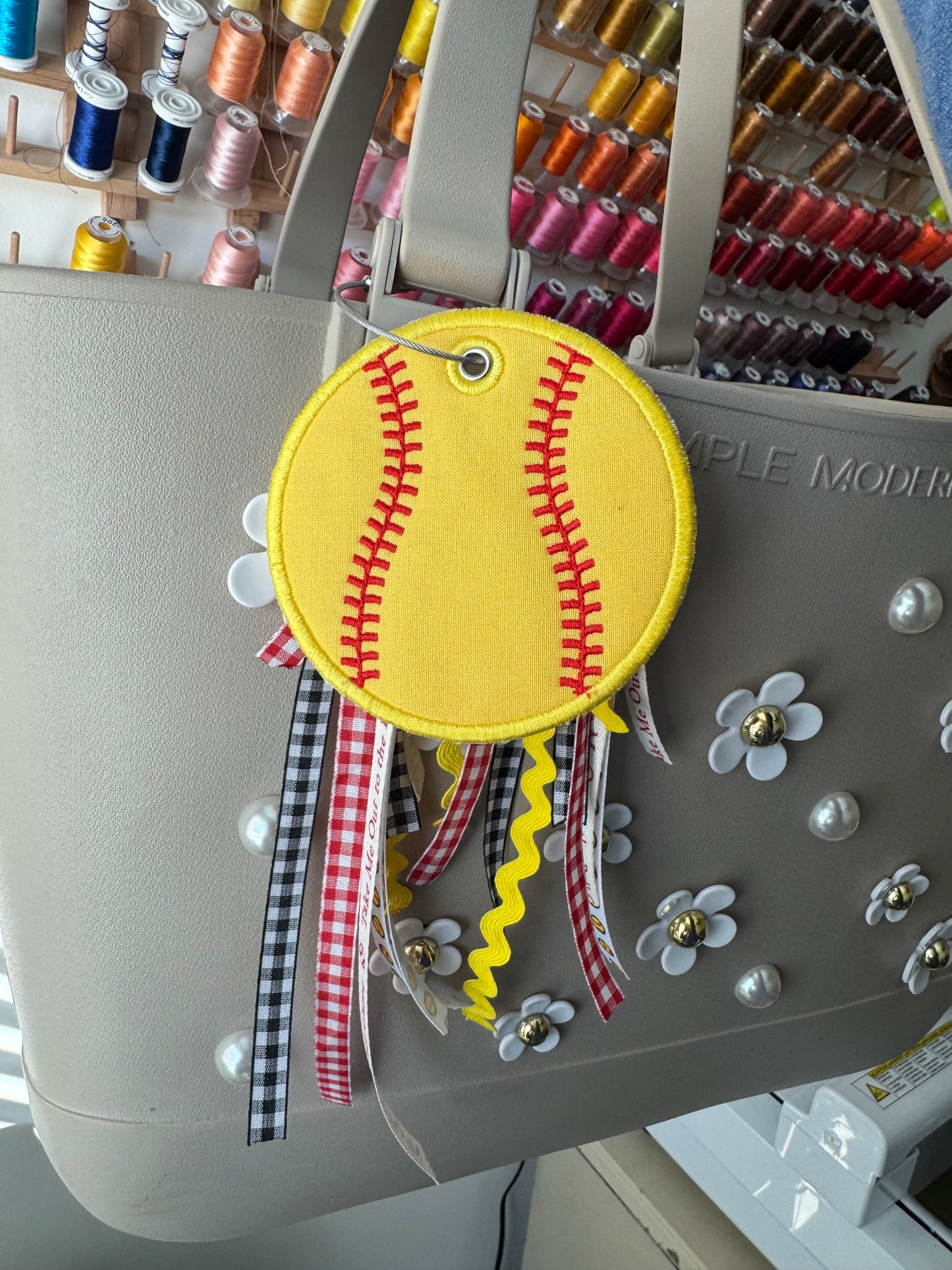 Custom Embroidered Softball Bag Tag