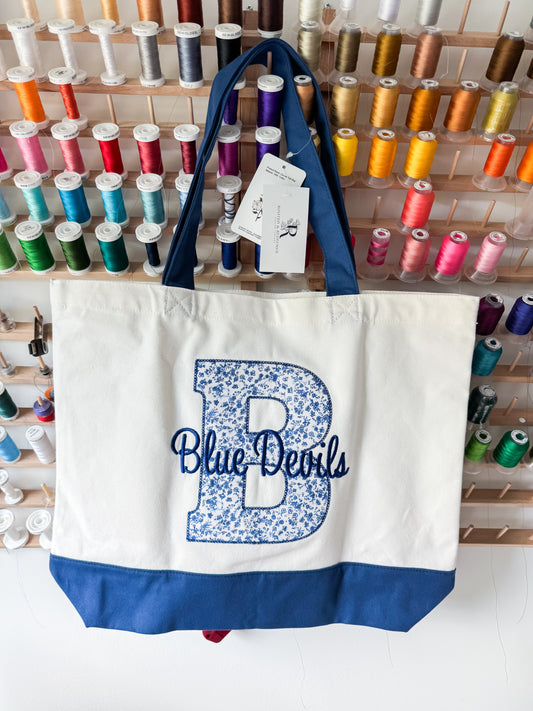 Bremen Blue Devils Embroidered Canvas Tote Bag
