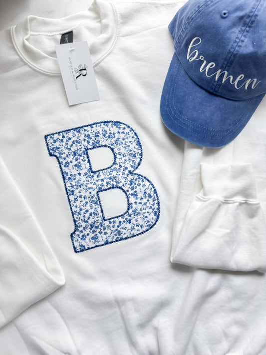 Bremen B Diamond Stitch Appliqué Embroidered Sweatshirt