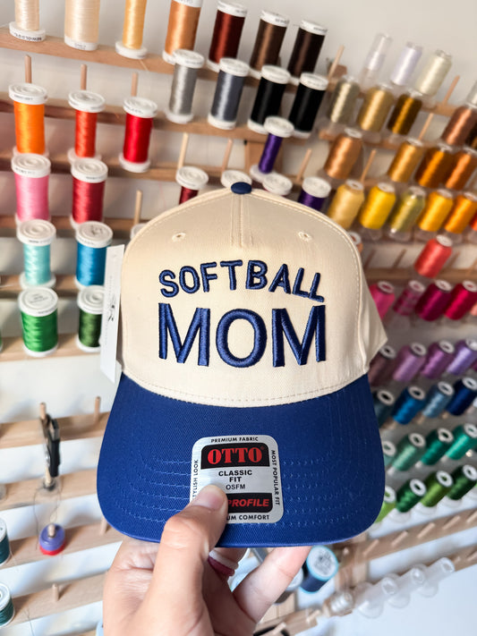 Softball Mom 3D Puff Embroidered Hat