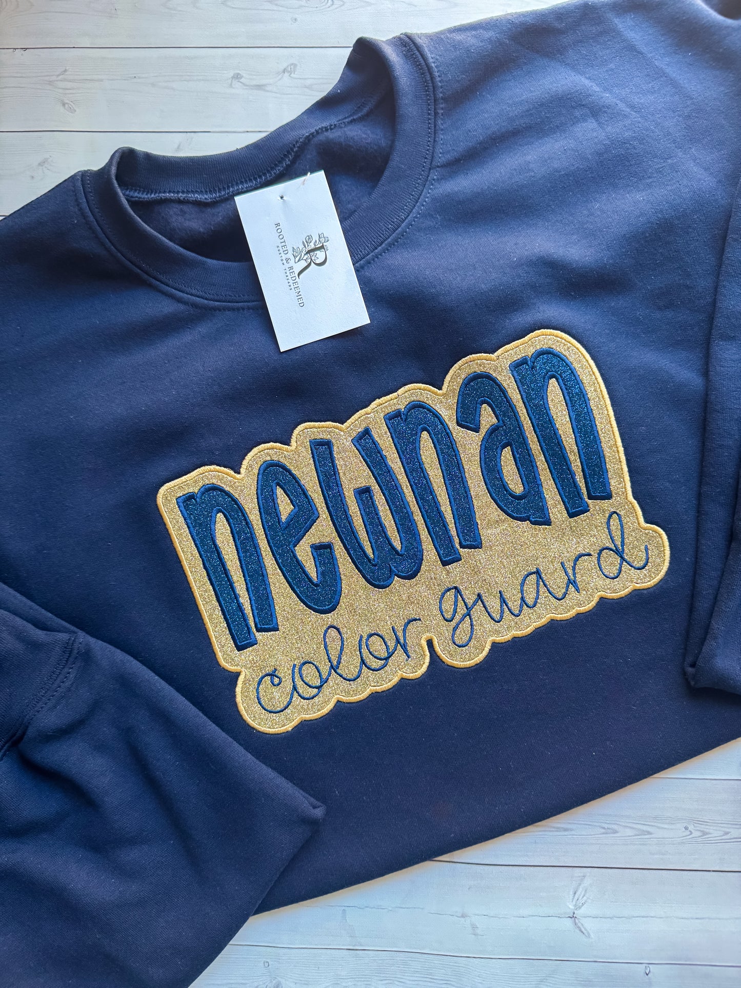 Newnan Color Guard Double Glitter Appliqué Embroidered Sweatshirt