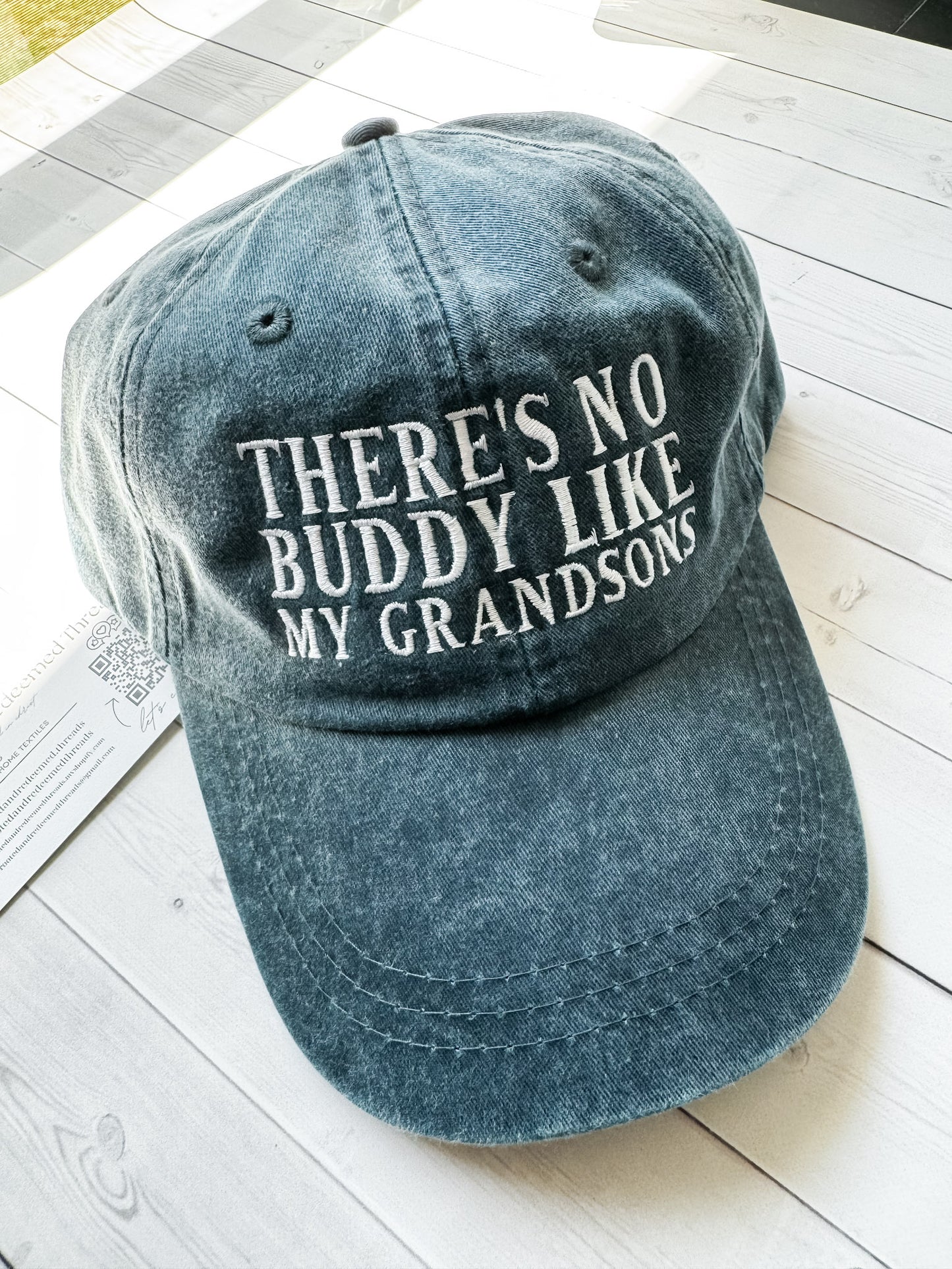 No Buddy Like My Grandsons 100% Cotton Twill “Dad Hat”