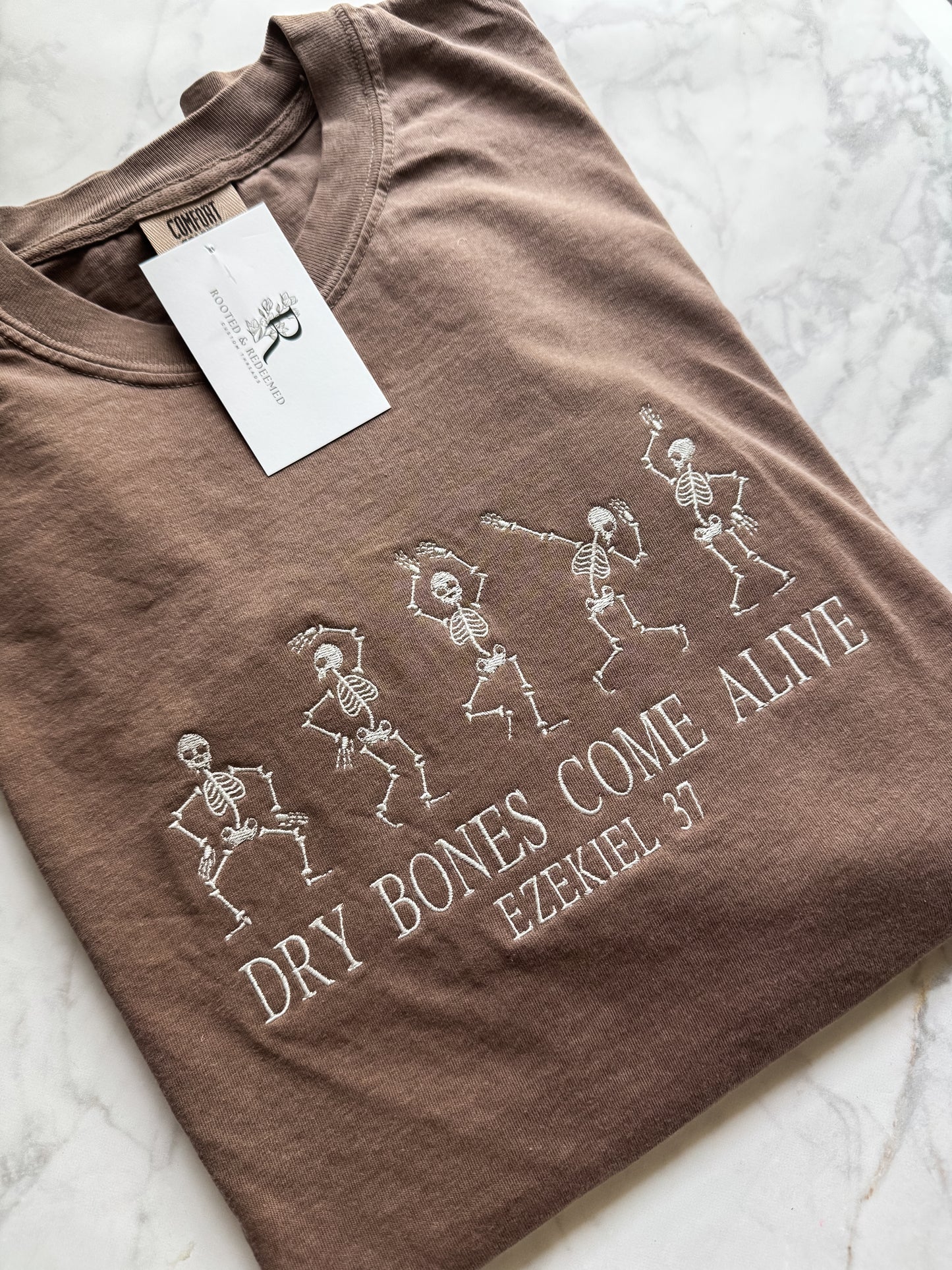 Dry Bones Come Alive Embroidered Comfort Colors T Shirt