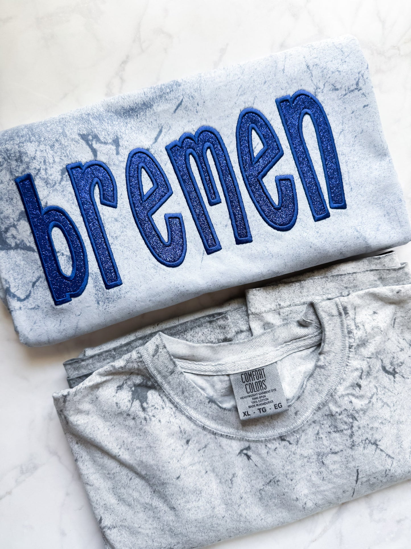 Bremen Embroidered Glitter Applique Color Blast Comfort Colors T Shirt