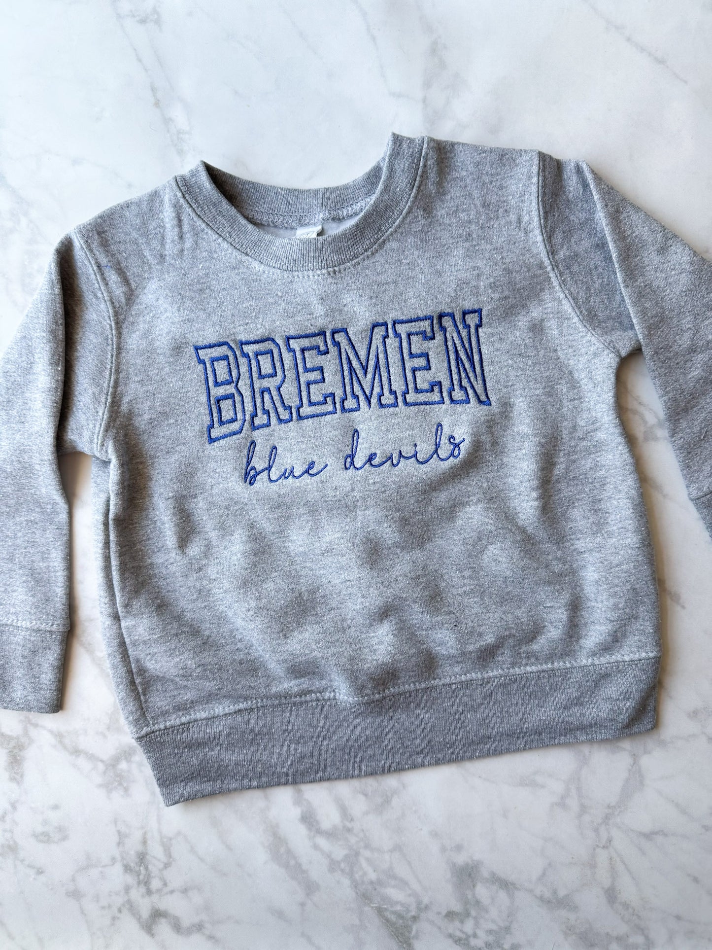 Bubble Letter Bremen Blue Devils Embroidered Sweatshirt