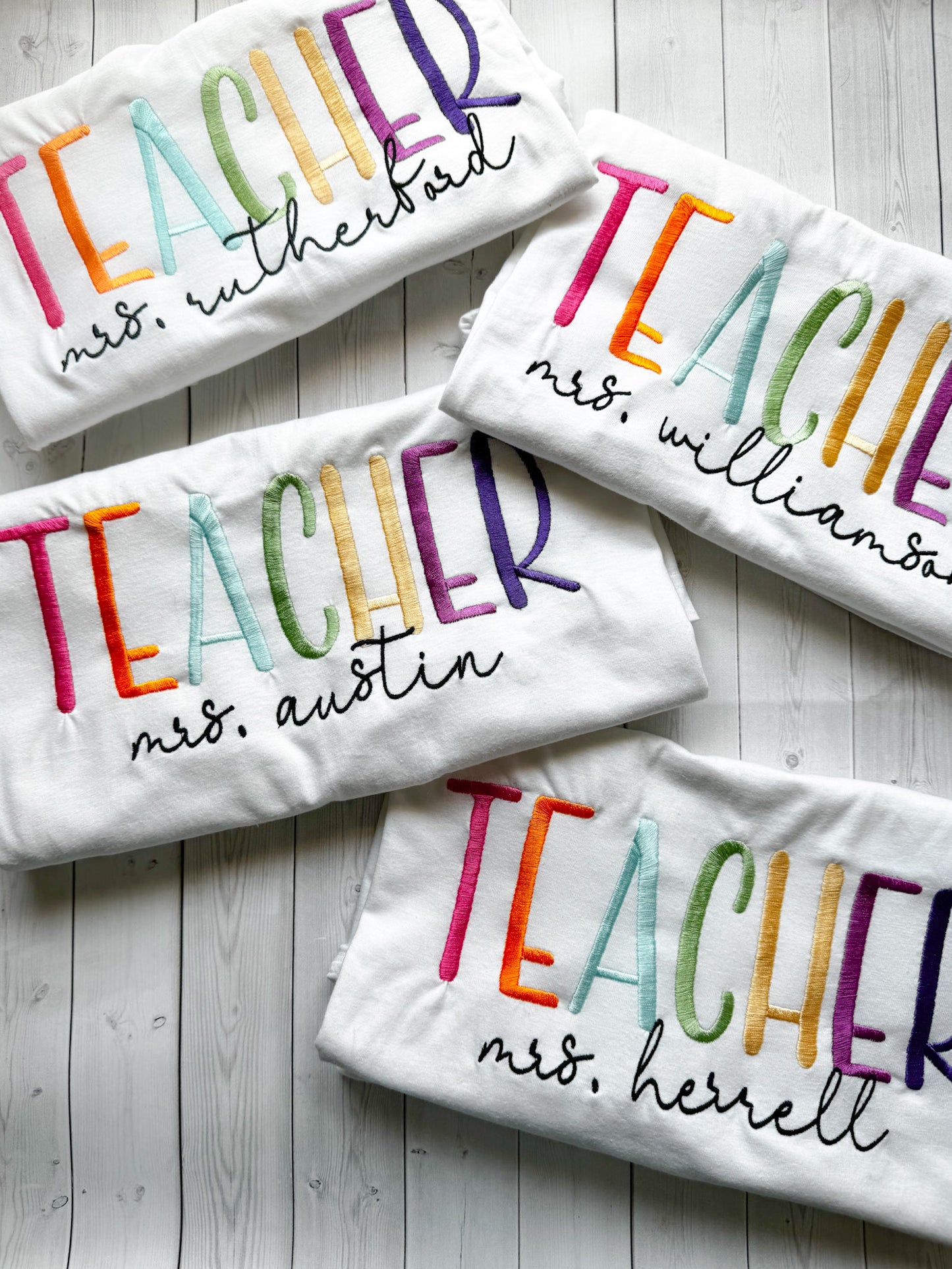 TEACHER Personalized Embroidered T Shirt