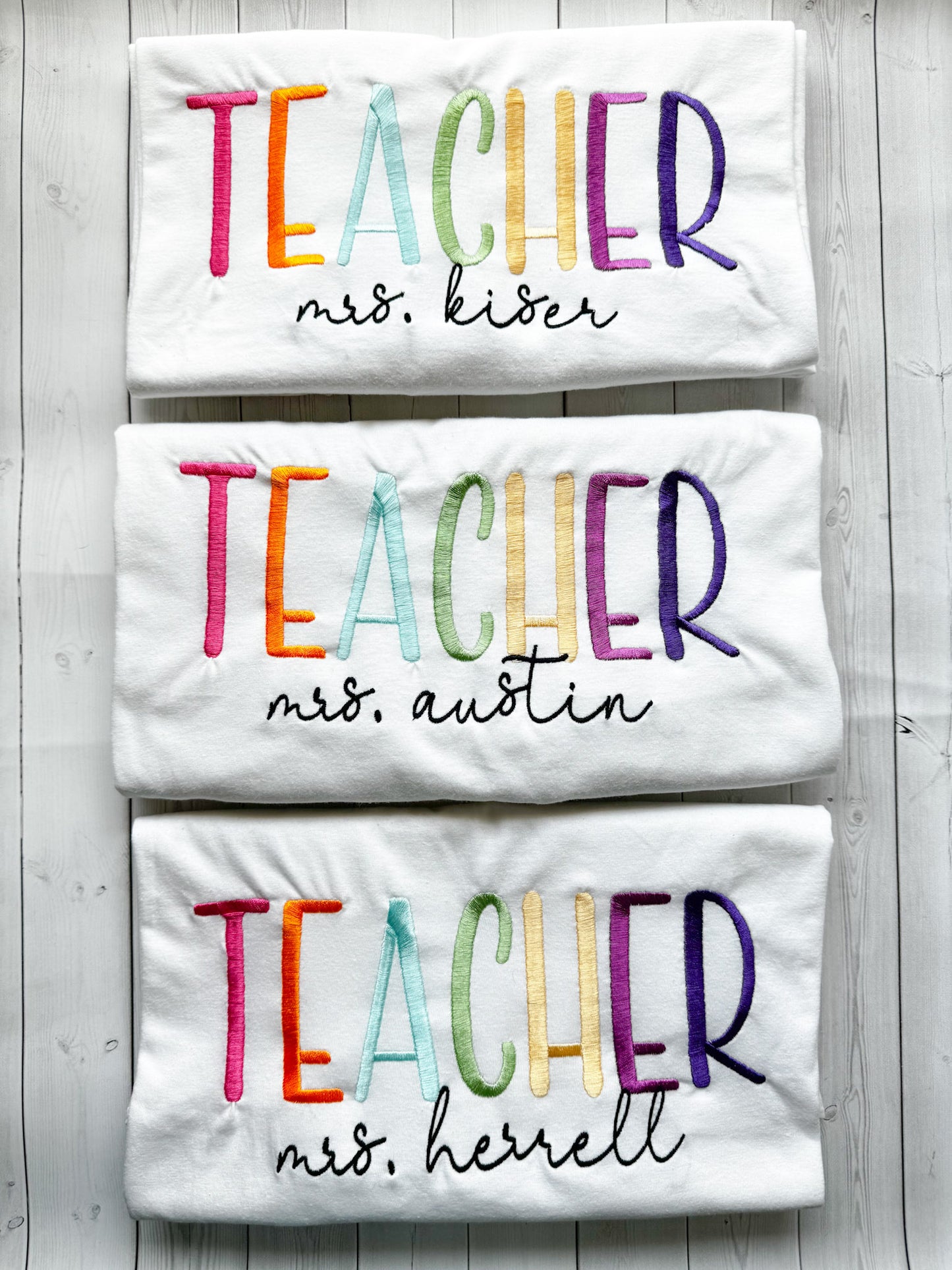 TEACHER Personalized Embroidered T Shirt