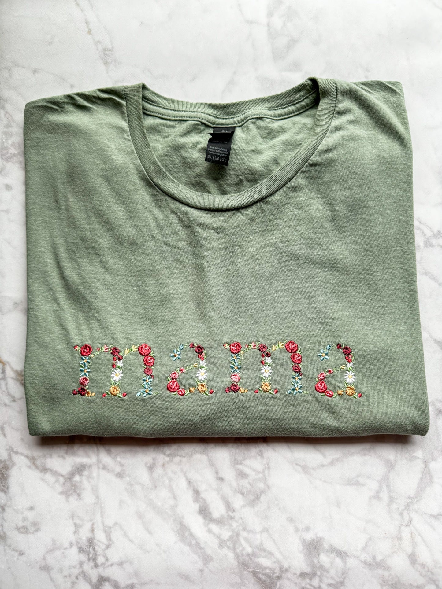 Mama Floral Letter Embroidered T Shirt or Sweatshirt