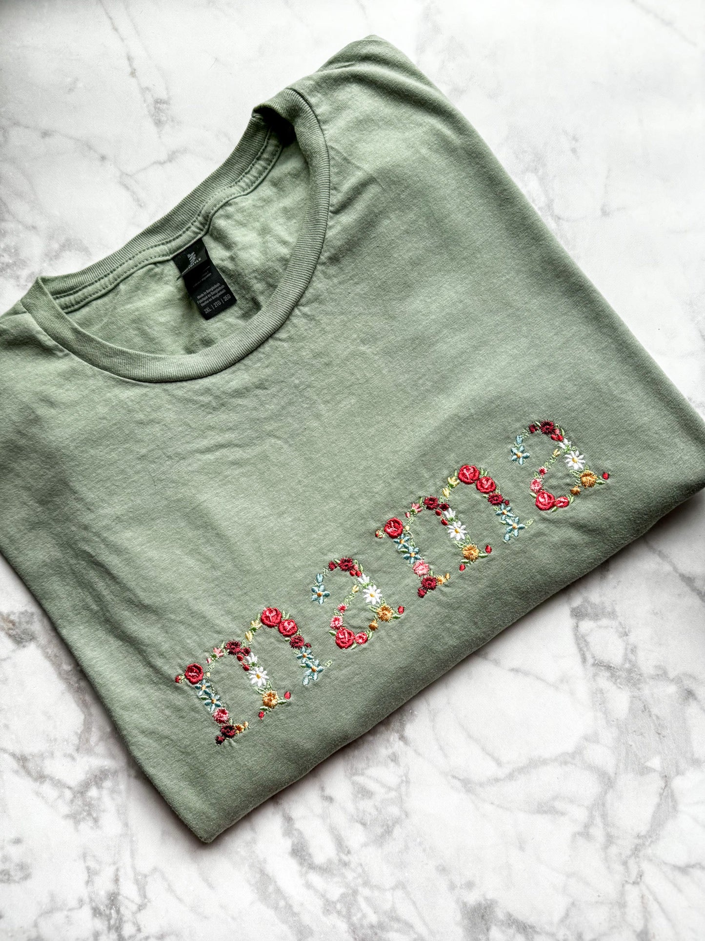 Mama Floral Letter Embroidered T Shirt or Sweatshirt