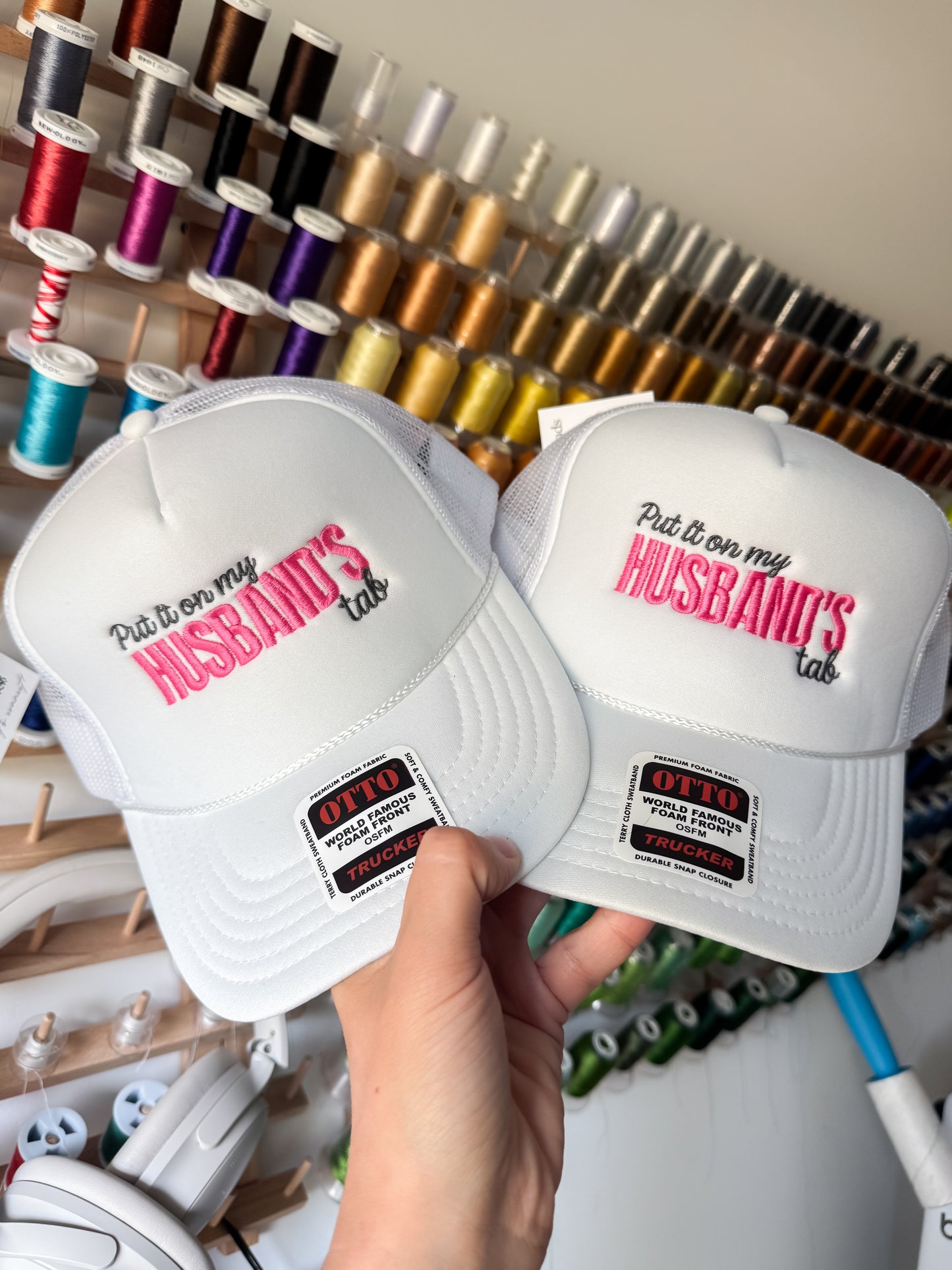Put it on My Husband's Tab Embroidered Hat