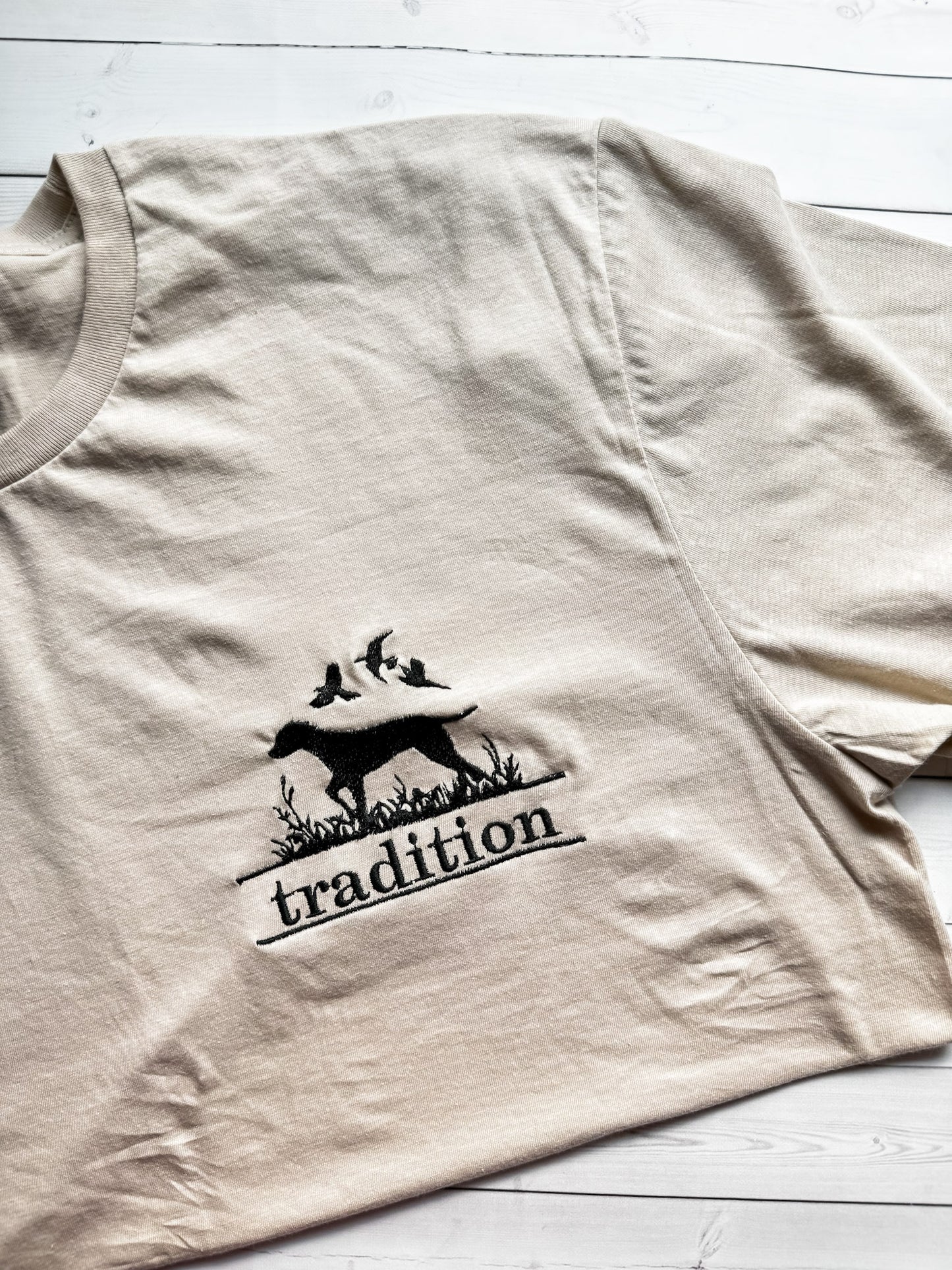 Tradition Hunting Dog Embroidered T Shirt