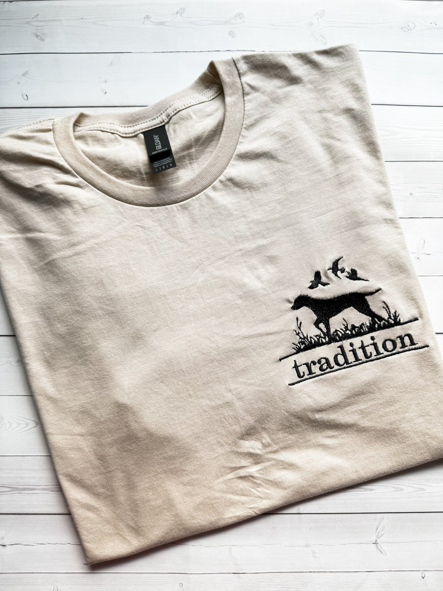 Tradition Hunting Dog Embroidered T Shirt