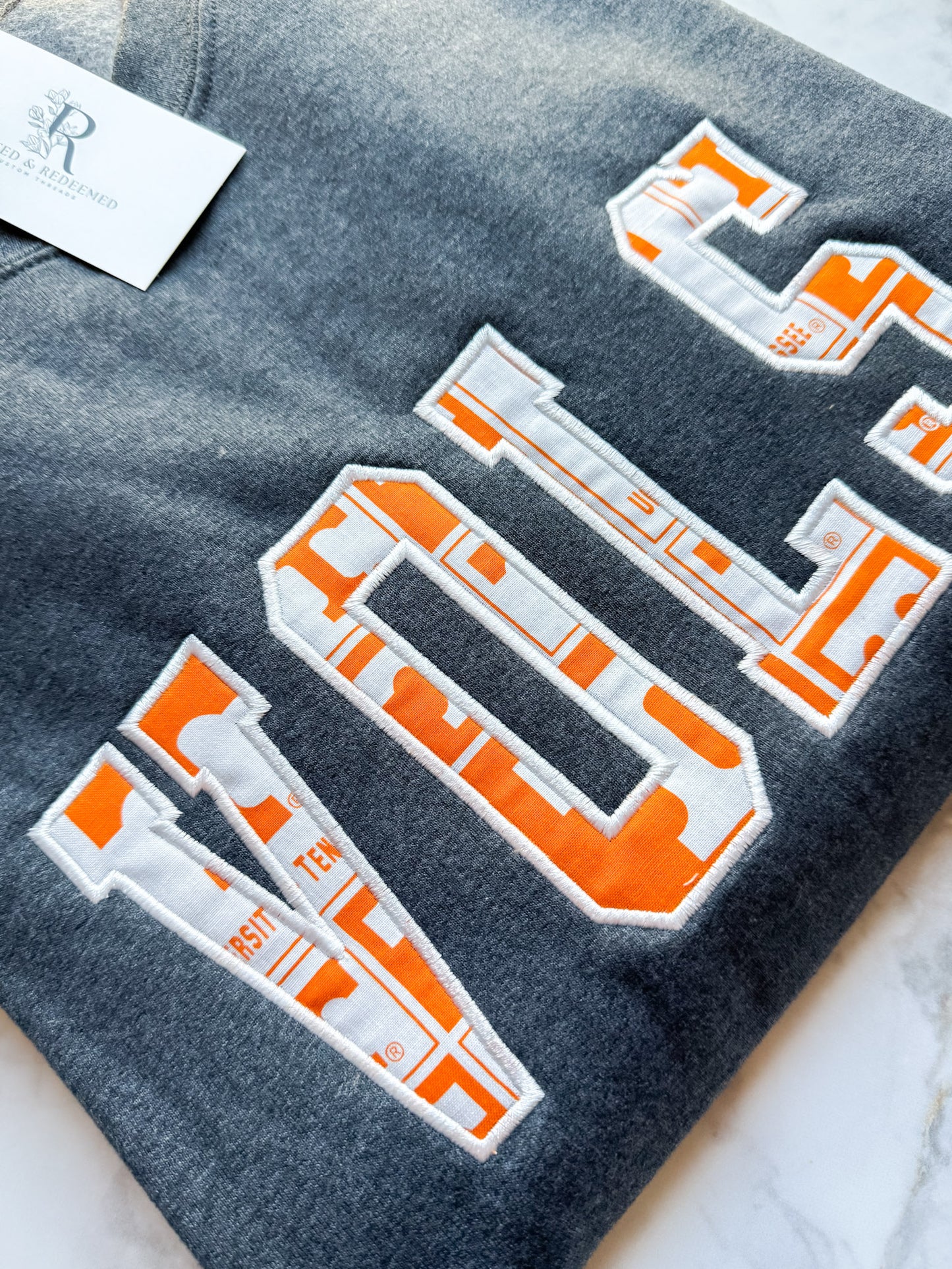 Tennessee Volunteers "VOLS" Satin Stitch Applique Embroidered Sweatshirt