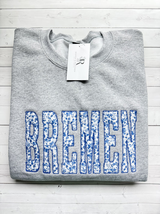 Bremen Diamond Stitch Appliqué Embroidered Sweatshirt