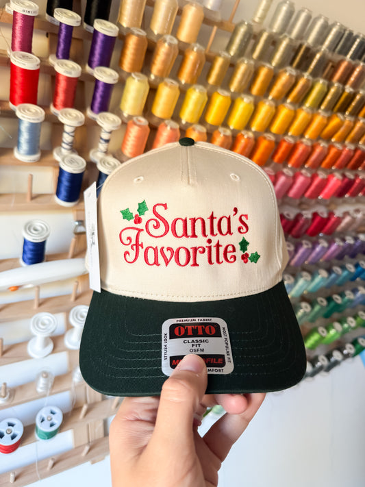 Santa's Favorite Embroidered Hat