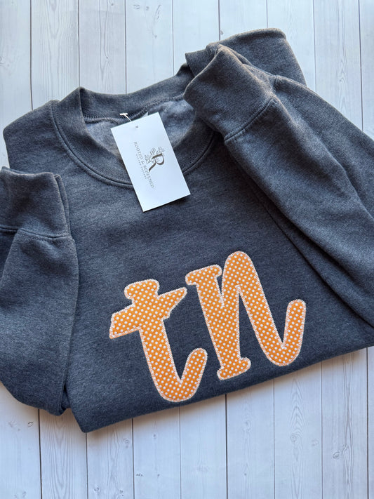 Tennessee TN Applique Embroidered Sweatshirt