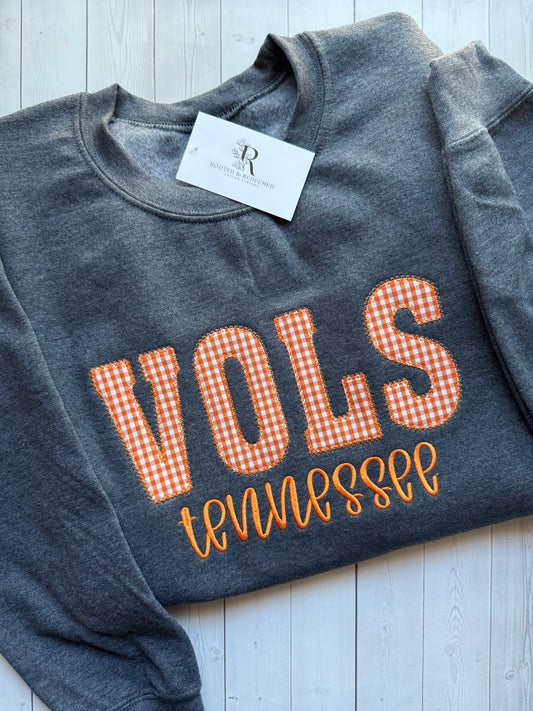Tennessee VOLS Applique Embroidered Sweatshirt